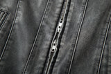  BIKER WASHING LEATHER JAKET L1 (GREY)