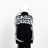 HIERARCHY STUDIOS New Error - ブラックフルイドワイドオーバーサイズニットセーター