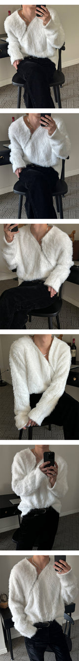 [F/W] Angora brush side zipper knit(2color)