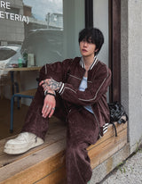 Melts velvet pintuck wide banding pants