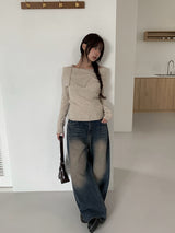 Buckle Leather Eyelet Daily Shoulder Bag