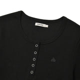 KIRSH プレーンスリムフィットヘンリーネックTシャツ【ブラック】