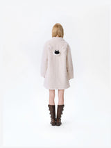 13DE MARZO Bear Fuzzy Long Coat Beige