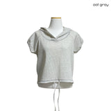 (2color) Waffle Balloon String Hood Short Sleeve Tee