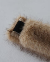 Fake fur back-banding turban hairband
