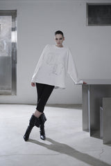 [MADE] beads long sleeve T_WHITE