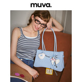 muva. 本革 折りたたみサイド 大容量 レトロ トートバッグ
