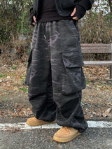 Brushed) Military cargo sweatpants