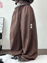 STREET PATCH WIDE PANTS 🤎🤍🖤3COLOR