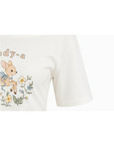 ダイアサマーヴィンテージグラフィックシャーリングワンショルダーTシャツ バター