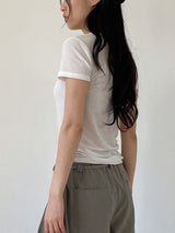 Tencel Round Short Sleeve T-shirt