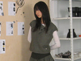 TULIP COLLAR PUFF BLOUSE (DOT KHAKI)