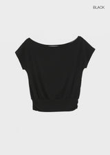 [MADE] Tepo Dolman Boat Neck Short Sleeve Top