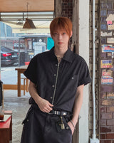 Verno Two-way Zip-up Half Shirt