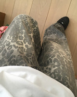 ポンテレオパードバックポケットワイドレッグパンツ