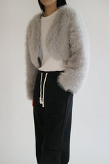 Crop fur jacket