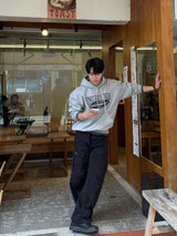 Twill curved wide cargo pants