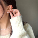 (silver925) スリーパールピアス *gold