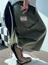 バックパッチコットンリベットバミューダ🍰💚🤎🖤4COLOR