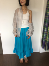Liang button frill long skirt (4color)