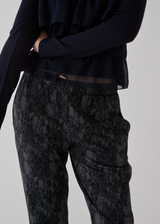 Scanned Lace Boots-Cut Pants / Navy