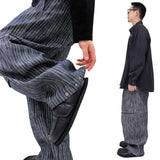 Striped Non-Fade Denim Pants