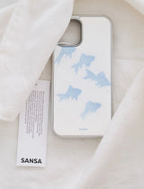 ブルー フィッシュ シルバー アイフォン ギャラクシー ケース(MagSafe)