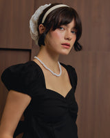 EVIE avery PUFFED SLEEVE TOP BLACK