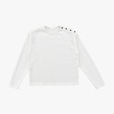 Shoulder button henley neck crop tee