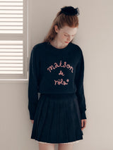 MAISON DE ROLA エンブロイダリーニット ブラック
