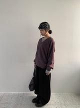 シンポリストライプVネックニットスウェットシャツ