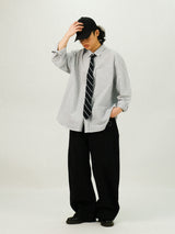 ST Basic Oxford Overfit Stripe Shirts