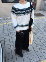 No.1522 damage D nordic KNIT (4color)
