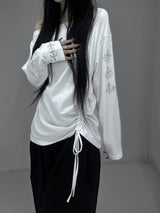 tattoo shirring long sleeve T (2color)