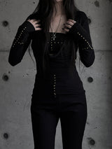 [set] cowl neck cross two-piece set
