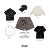 CORDUROY LOGO HALF PANTS BROWN