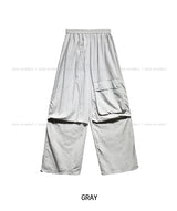 Front pocket balloon nylon pants