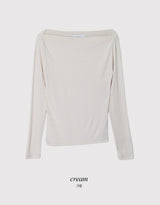 RS Boat Neck Slim Rib Long Sleeve T-shirt (4color)