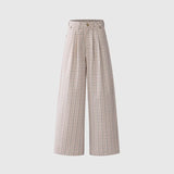 Vintage Check Wide Straight Leg Pants