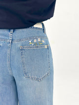  2ND REORDER BUKAY EMBROIDERY SLIM WIDE DENIM PANTS code 25102