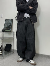 MR Non-fade curved half banding denim
