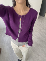 Ella Ribbed Frill Knit Cardigan