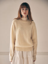 MOHAIR WOOL BLENDED KNIT BUTTER