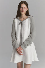 Fur Ribbon Bolero Gray