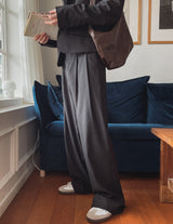 Laura Two Pintuck Wide Slacks