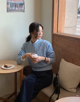Winter Round Crop Twist Knit (6color)