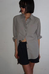 DOUBLE COLLAR SHIRT_KHAKI GRAY
