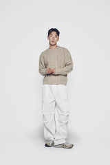 24FW ローゲージケーブルニット チャコール