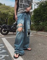 ロードダメージワイドデニムパンツ