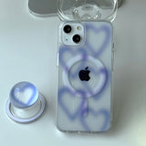 Blue - ブラーパターン Magsafe フォーンケース スマホグリップ セット